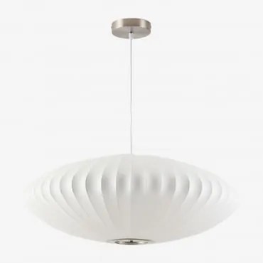Lâmpada De Teto Suspensa Em Seda Artificial E Ferro Worel Ø62 Cm - Sklum