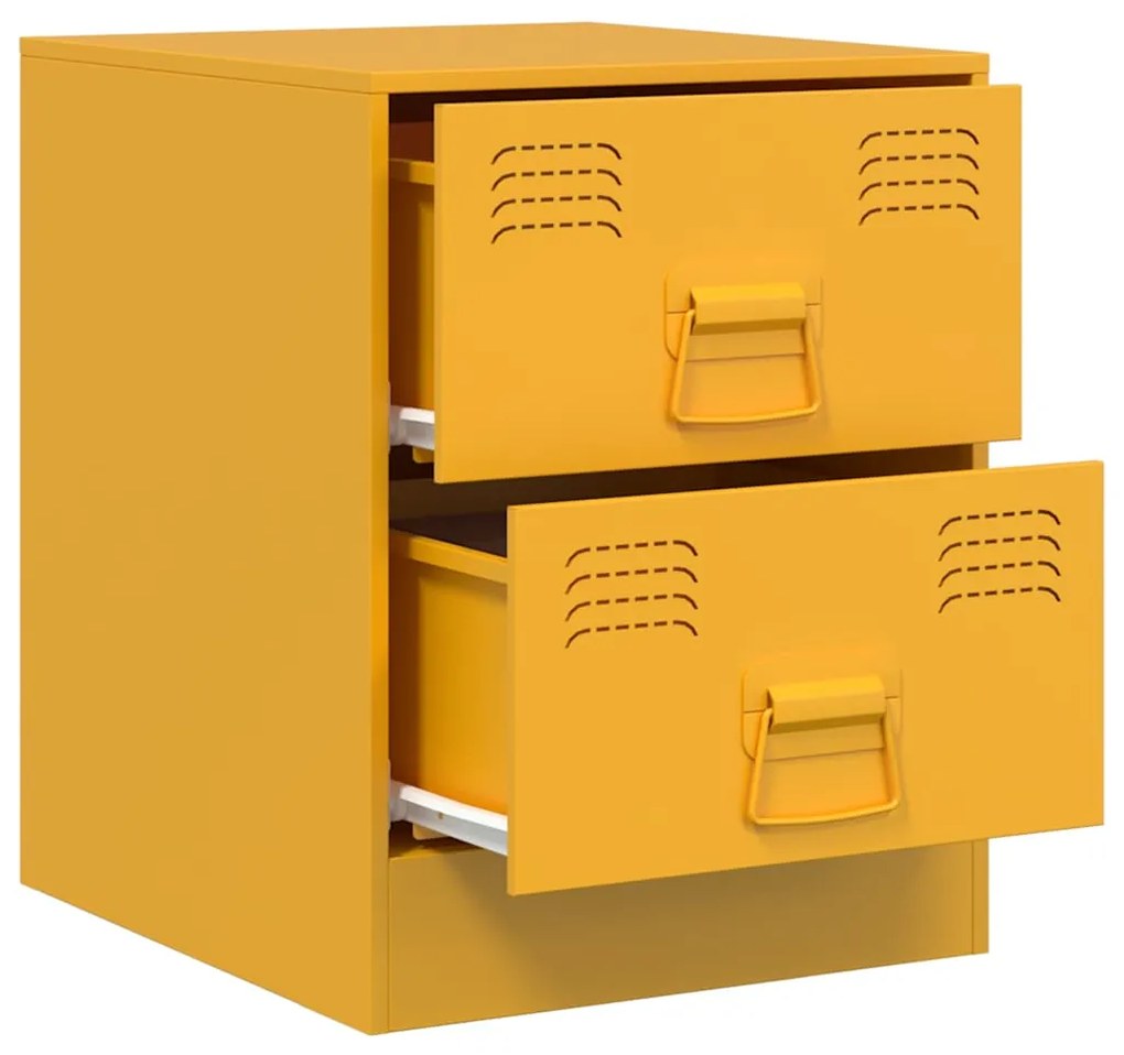 Mesa de cabeceira 34,5x39x44 cm aço amarelo