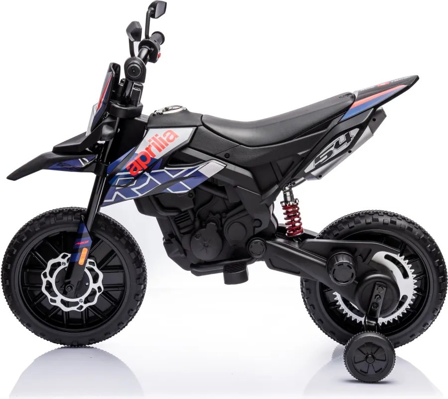 Mota elétrica para Crianças 12V Aprilia RX, Rodas Espuma EVA Azul