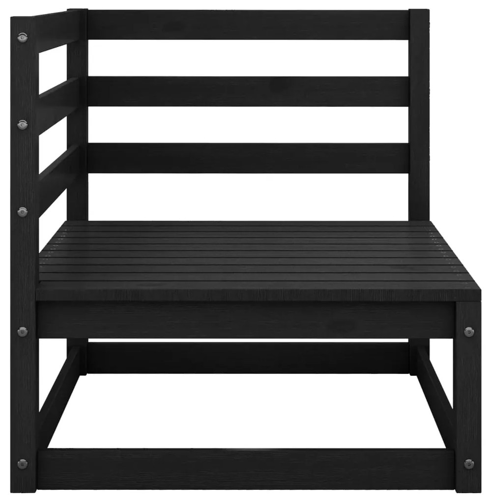 10 pcs conjunto lounge de jardim pinho maciço preto