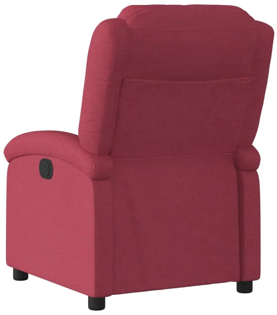 Poltrona elétrica reclinável tecido vermelho tinto