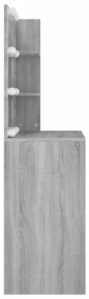 Toucador com LEDs 74,5x40x141 cm sonoma cinza