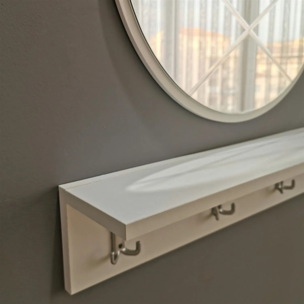 Hall Stand V100 – Branco – Largura: 80 cm Altura: 15 cm Profundidade: