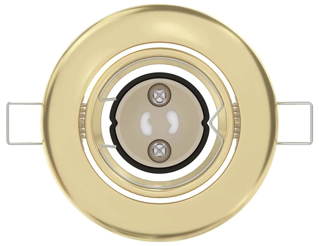 Luminárias Embutidas 6 pcs Redondas GU10 Douradas Ø90 mm Aço