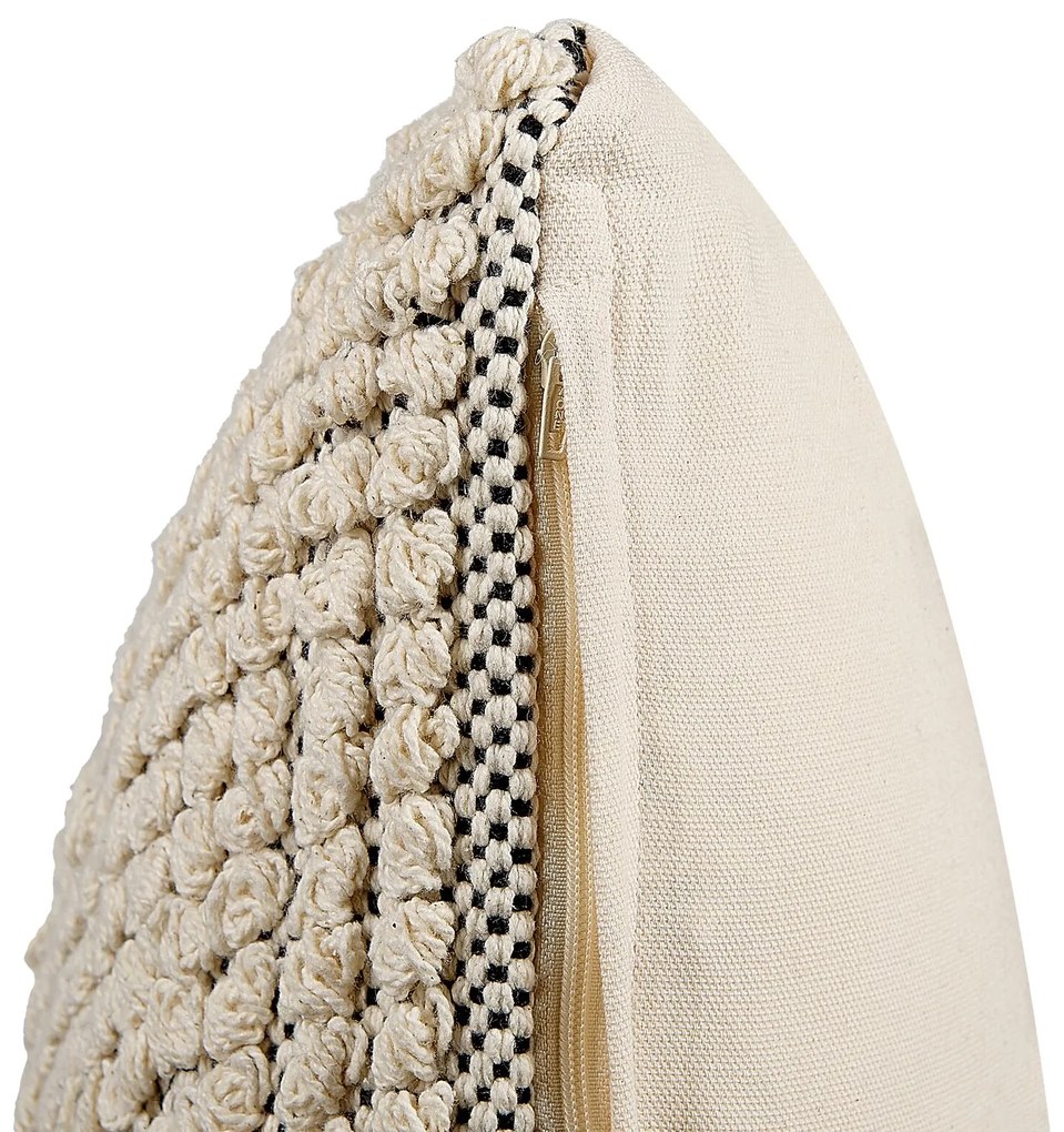Almofada decorativa em algodão creme 45 x 45 cm HOWEA Beliani