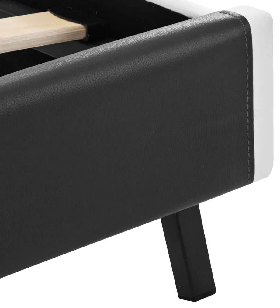 Estrutura de cama com LED 160x200 cm couro artificial cinzento