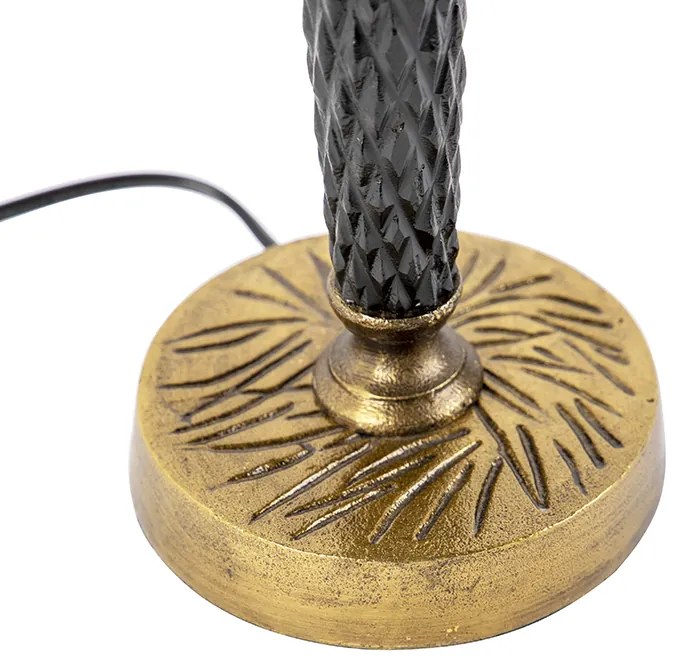 Candeeiro de mesa Art Deco bronze com preto sem abajur - Areka Art Deco