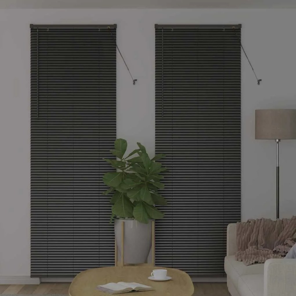 Persiana de Janela com cortinas Outros Manual Preto 80 x 130 cm Alumín