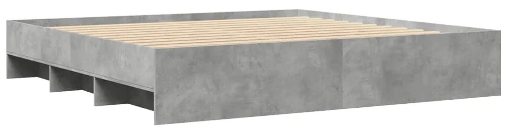 Estrutura de cama 200x200 cm derivados de madeira cinza cimento