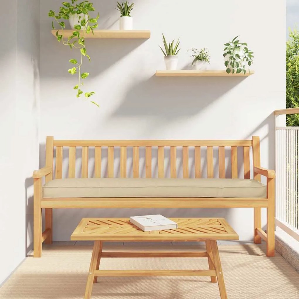 Almofadas para Banco 2 pcs Bege 200x40x8 cm Tecido Oxford