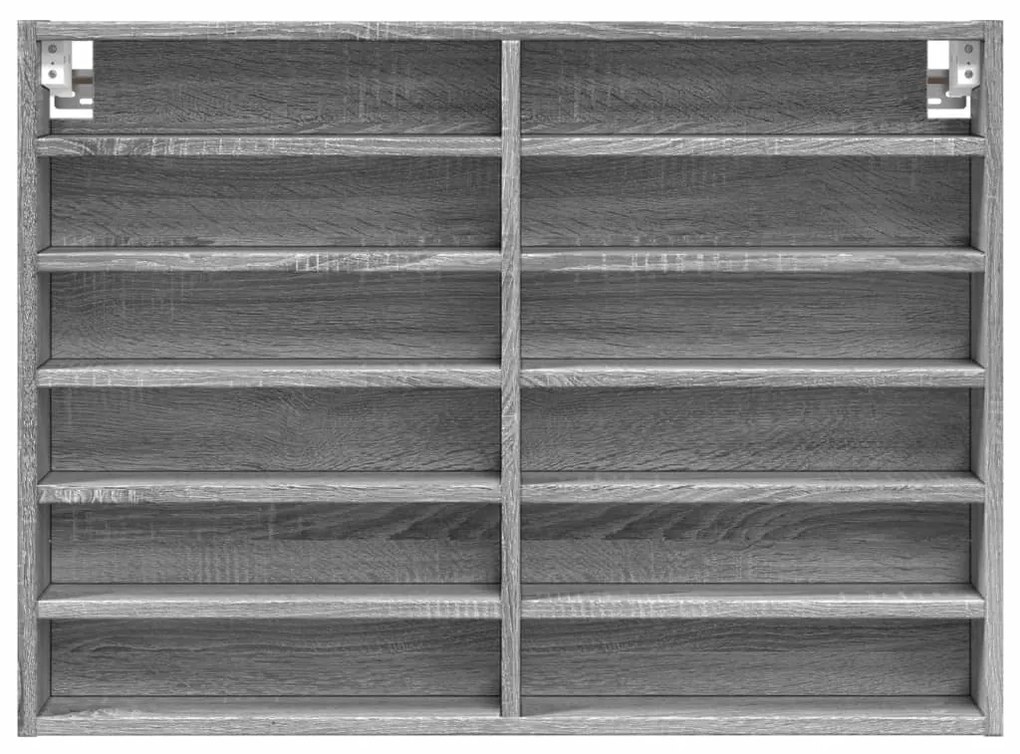 Armário vitrine 80x8,5x58 cm derivados de madeira cinza sonoma