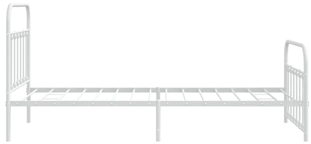 Estrutura de cama com cabeceira e pés 100x200 cm metal branco