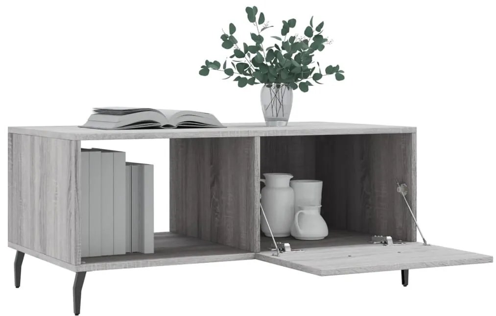 Mesa de centro 90x50x40 cm derivados de madeira cinzento sonoma