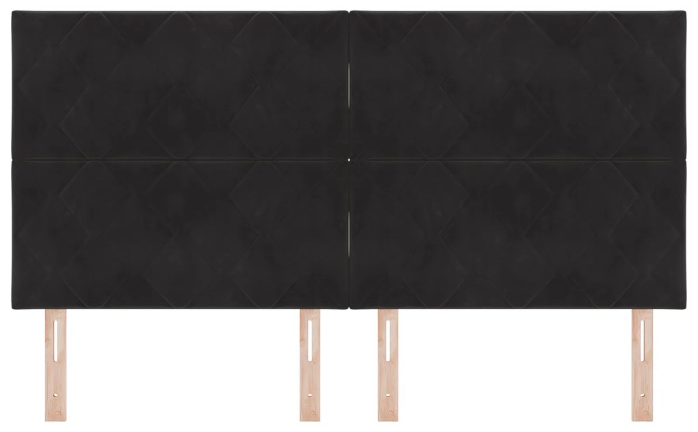 Cabeceira Design Blocos de Diamante Preta 180 cm Veludo