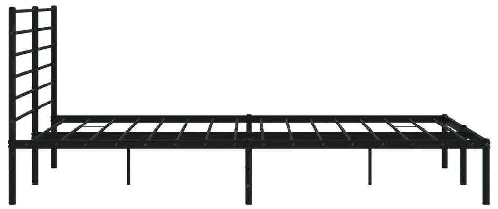 Estrutura de cama em metal com cabeceira 180x200 cm preto