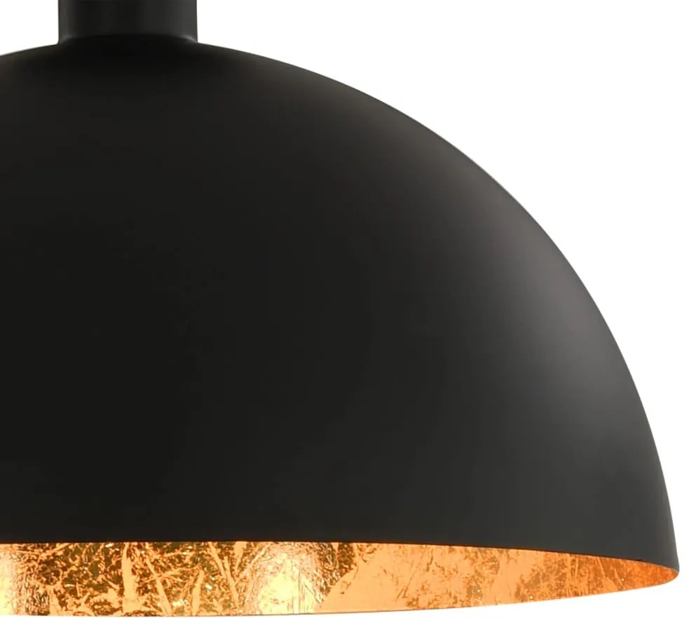 Candeeiros de teto 2 pcs semiesférico E27 preto e dourado