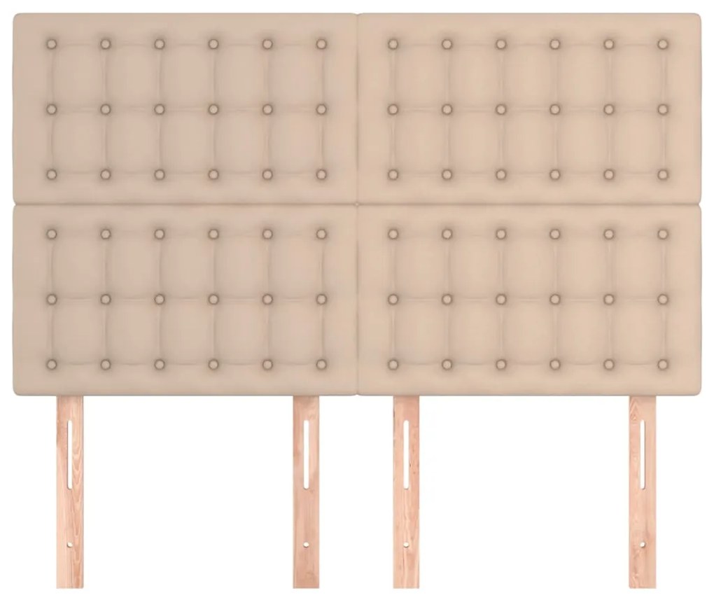 Cabeceira cama 4 pcs couro artificial 72x5x78/88 cm cappuccino