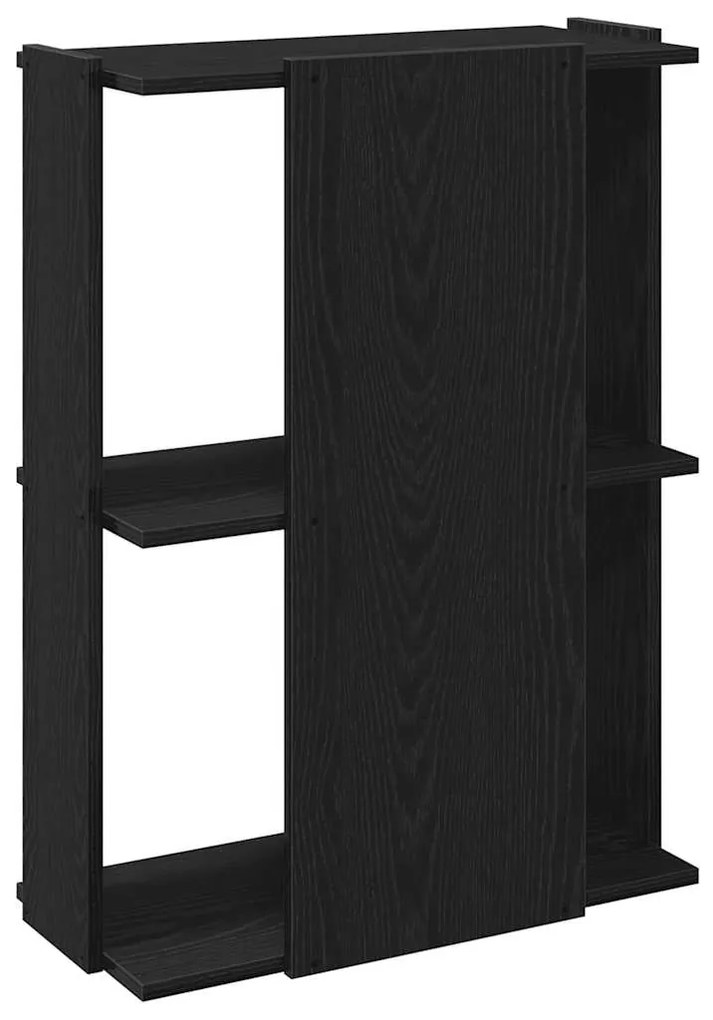 Estante de 3 níveis 60x30x80 cm madeira trabalhada preto