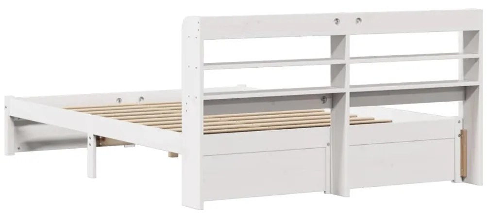 Estrutura de cama c/ cabeceira sem colchão 140x200 cm branco