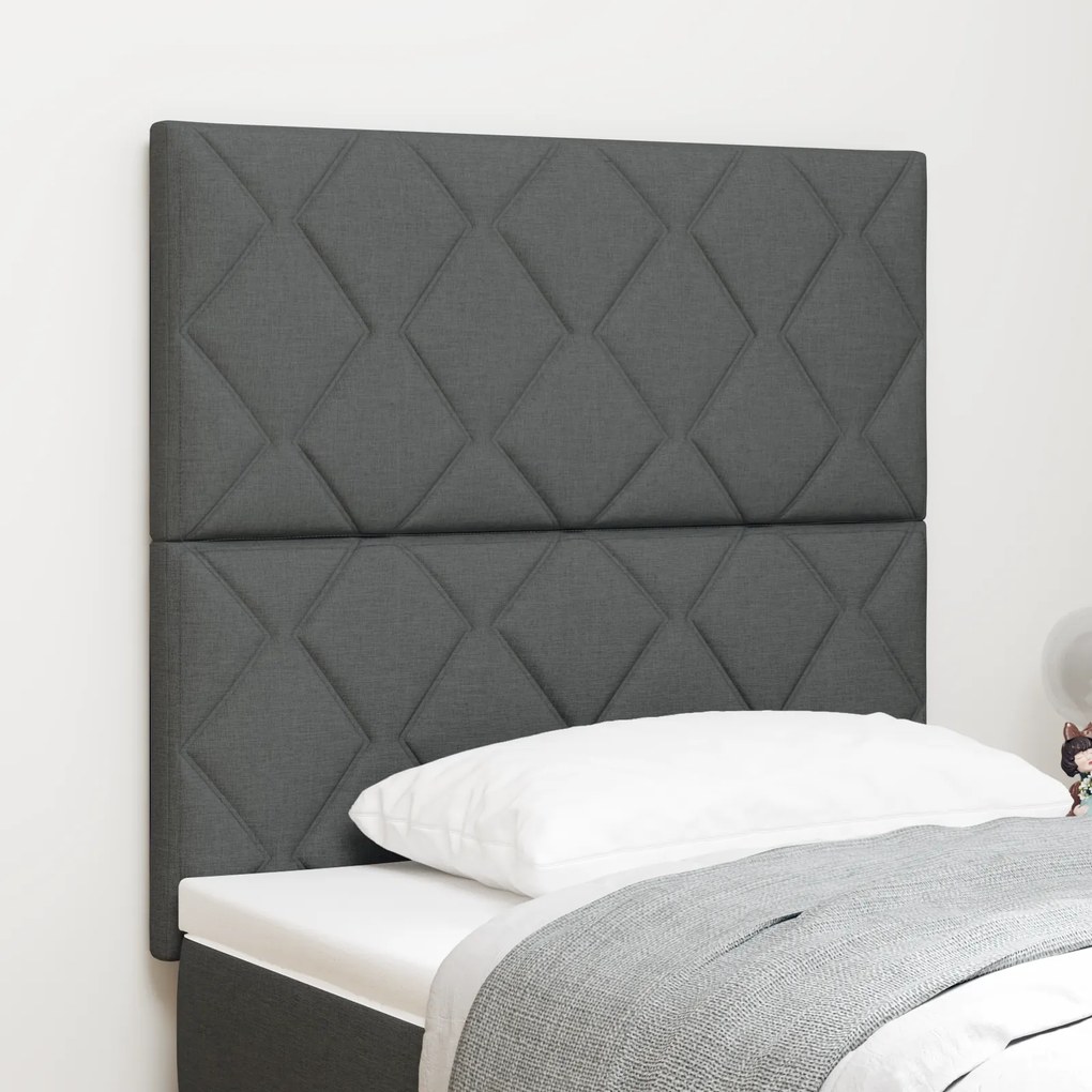 Cabeceira vidaXL Design de Blocos de Diamante Cinza Escuro 100 cm Teci