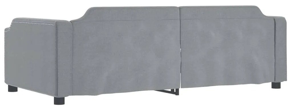 Sofá-cama 100x200 cm tecido cinzento-claro