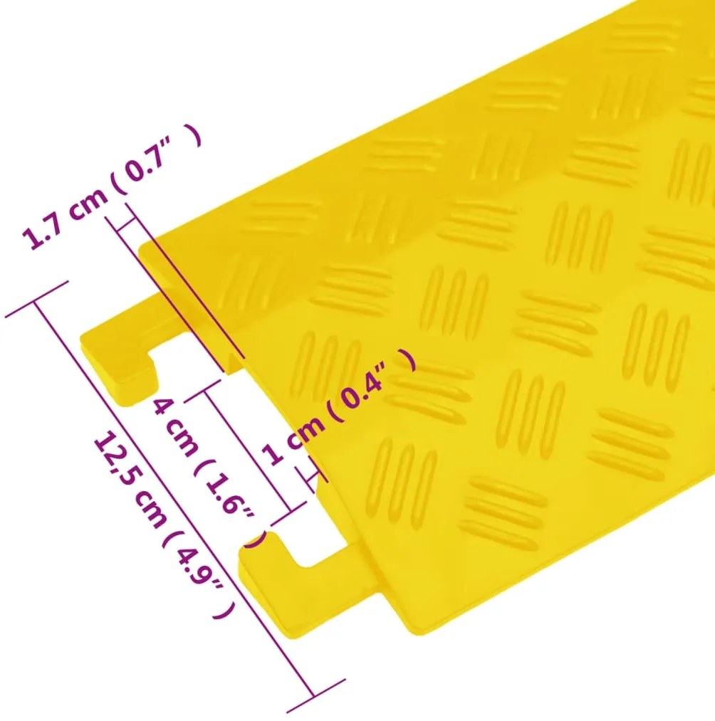 Rampa protetora de cabos 4 pcs 98,5 cm amarelo