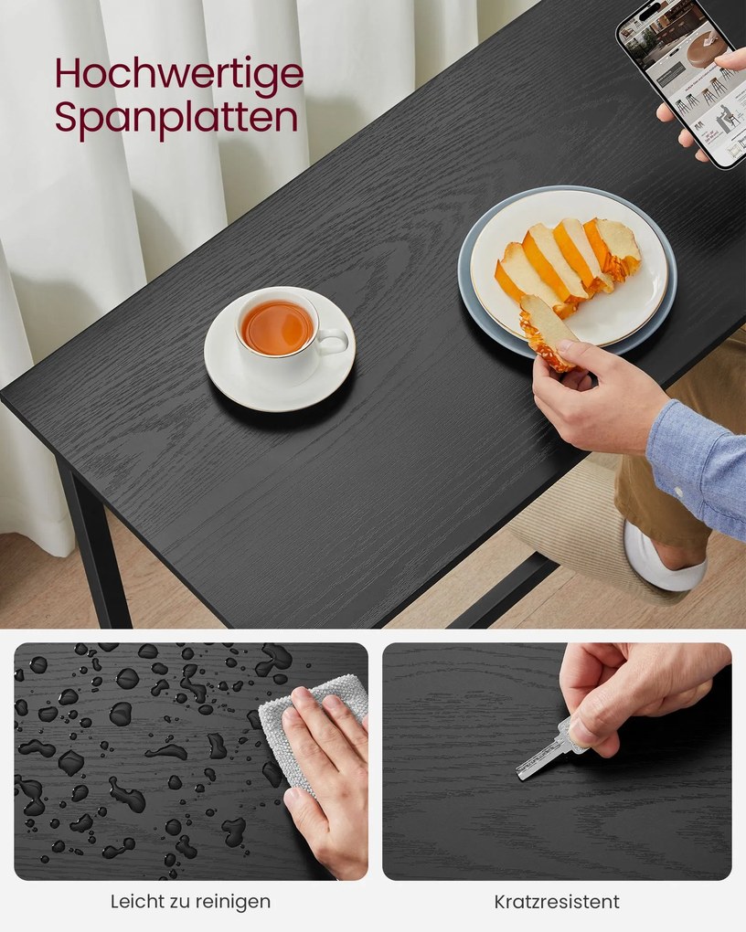 Conjunto de mesa de bar com 2 bancos de bar Preto