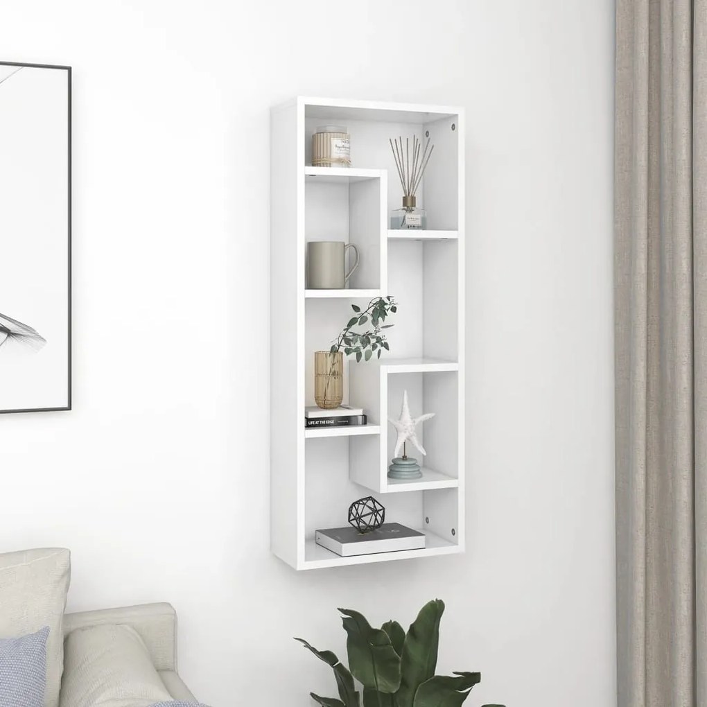 803011 vidaXL Estante de parede 36x16x90 cm contraplacado branco