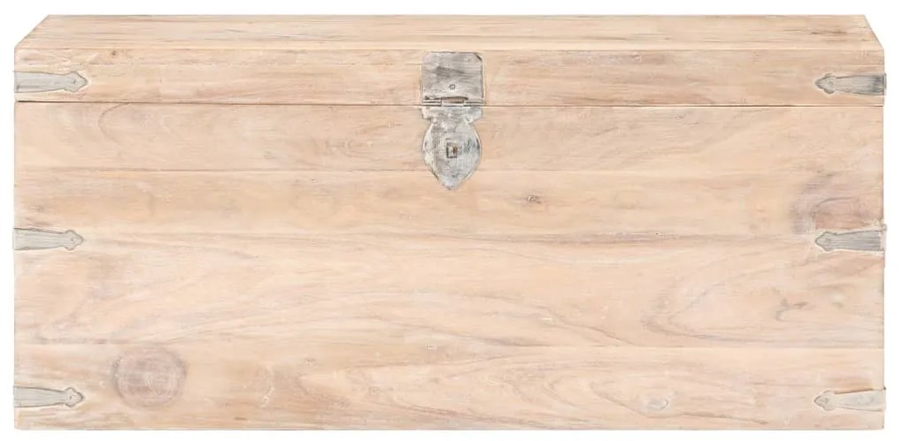 Baú 90x40x40 cm madeira de acácia maciça
