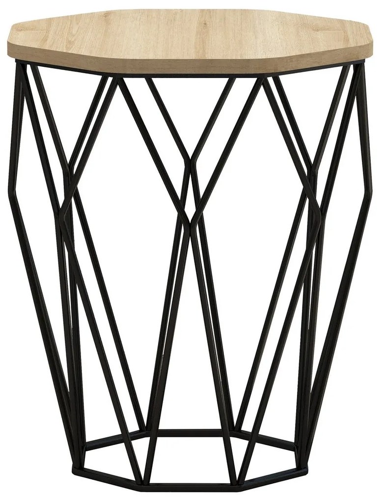 Mesa de Apoio Sofya – Carvalho/Preto – 46x57x46 cm