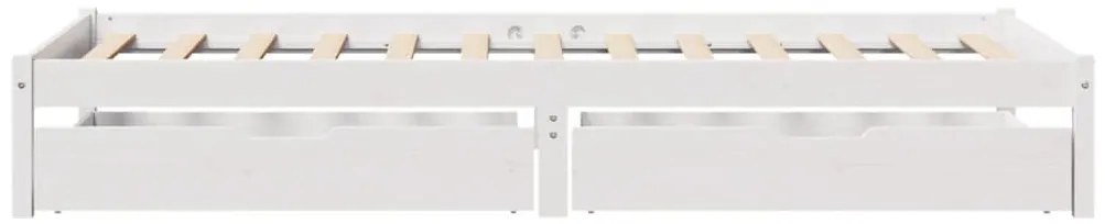 Cama sem colchão 100x200 cm madeira de pinho maciça branco
