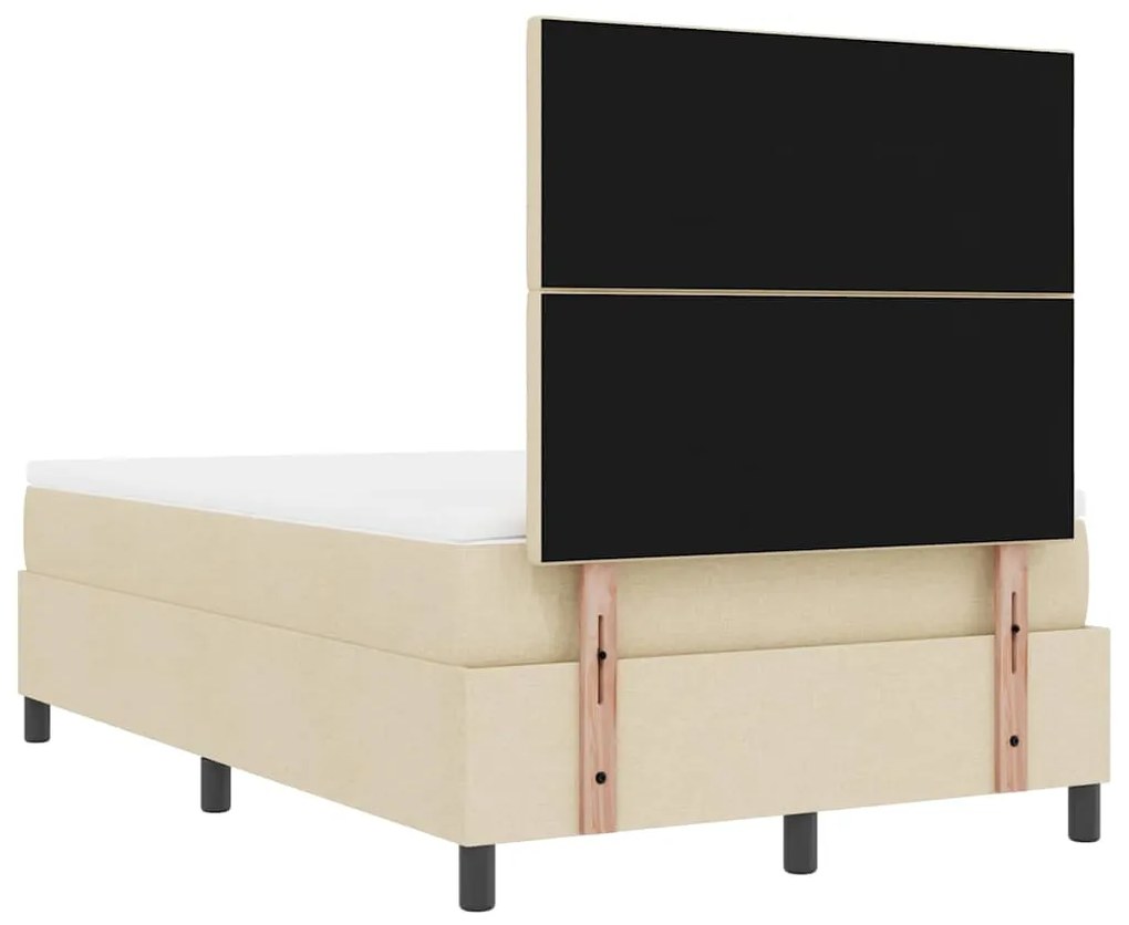 Cama Box com Colchão &amp; Banco Creme 120x200 cm Tecido