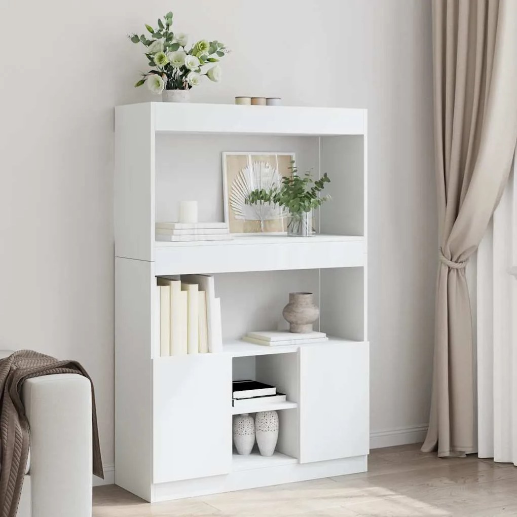 vidaXL Armário alto 92x33x140 cm derivados de madeira branco