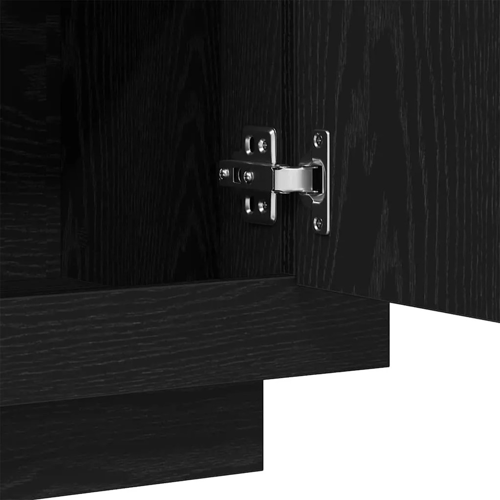 Sideboard vidaXL Preto Carvalho 92x35x75 cm Madeira de engenharia
