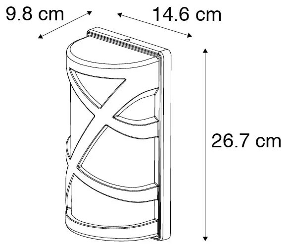 Candeeiro de parede exterior moderno preto IP44 - Suzie