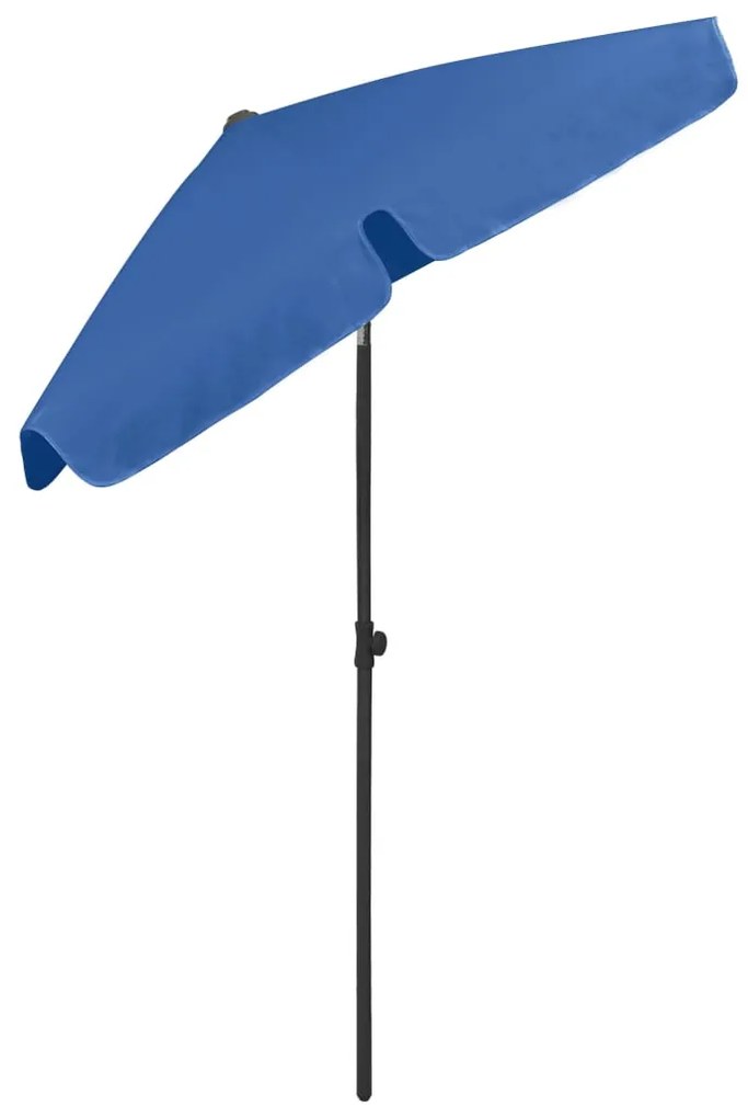 Guarda-sol de praia 180x120 cm azul-ciano