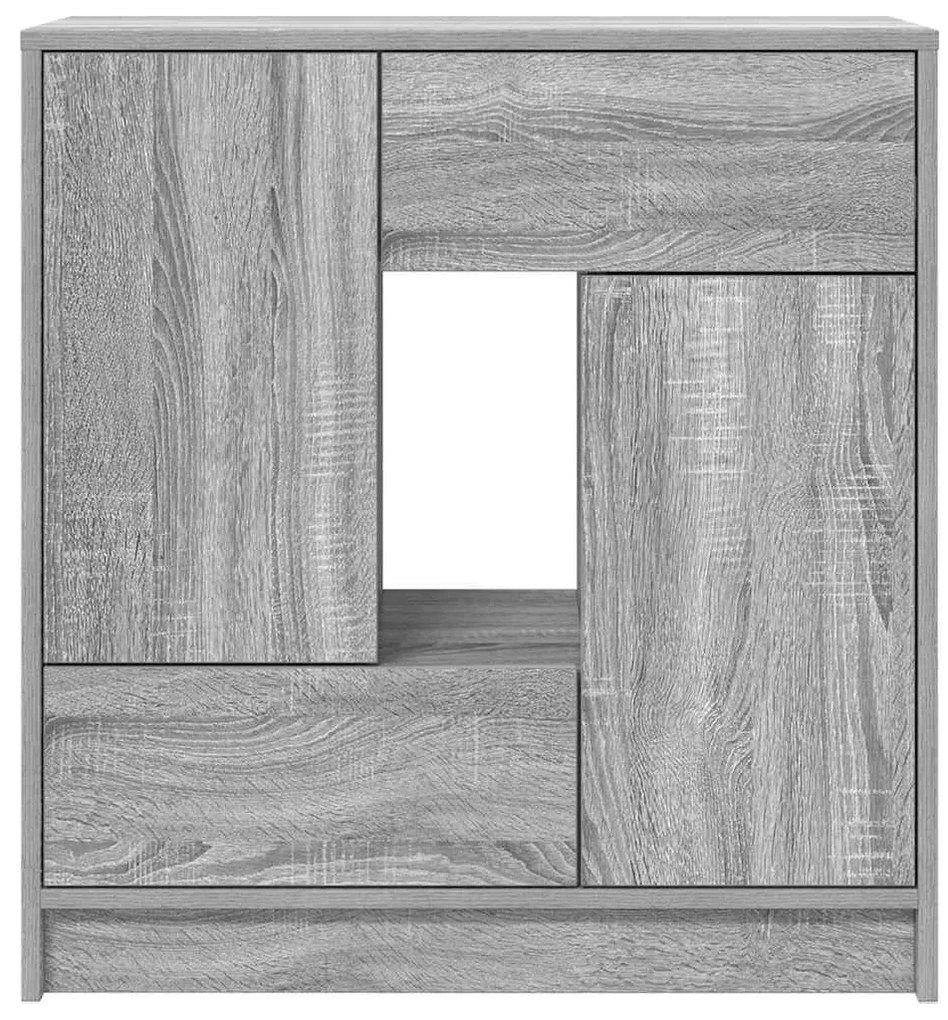 Aparador c/ gavetas e portas 70,5x34x74,5 cm sonoma cinzento