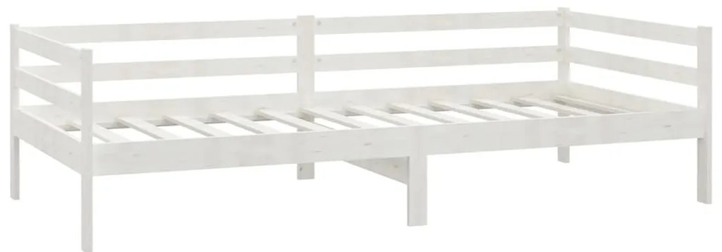 Sofá-cama com colchão 90x200 cm pinho maciço branco