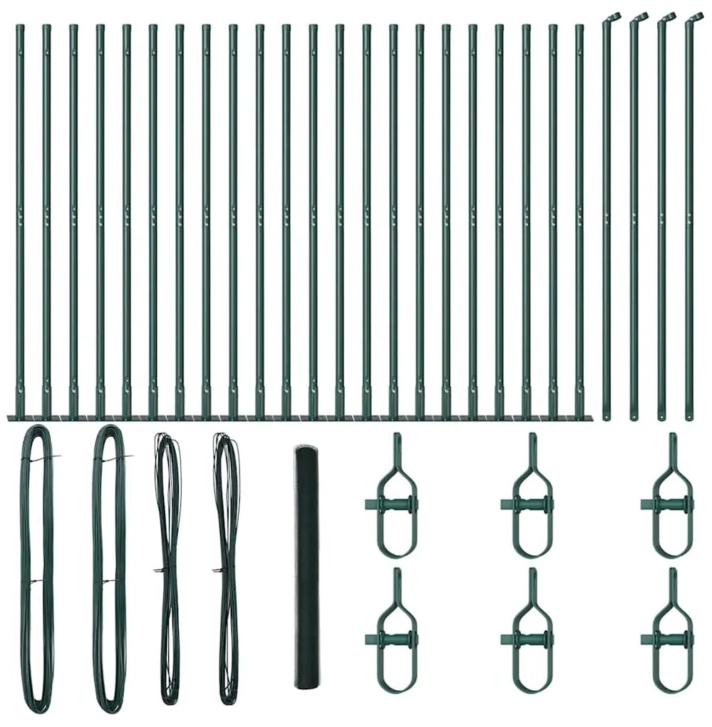 Cerca Hexagonal vidaXL Verde 1,6x50 m Aço