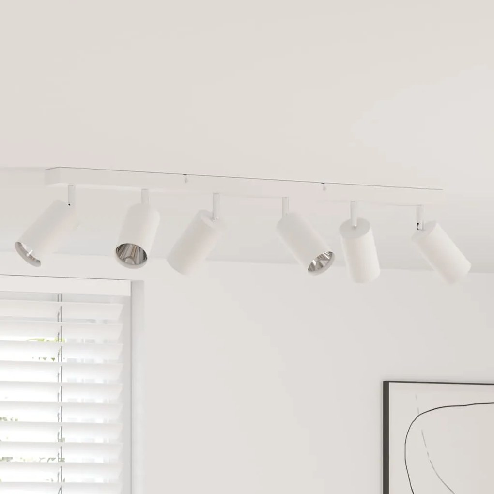 Spotlight de Teto 6 Direções Ajustáveis Branco GU10