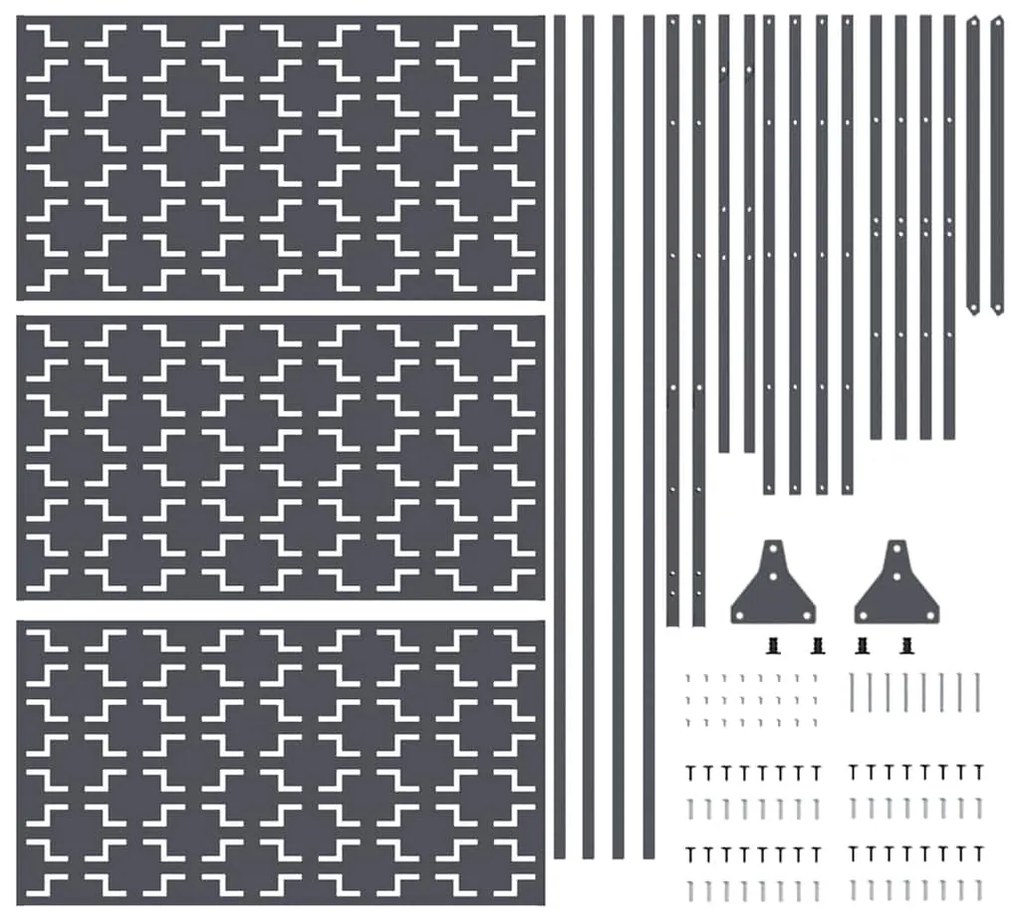 Tela de Privacidade na Cor Antracite, 100x50x180 cm, Feita de Aço