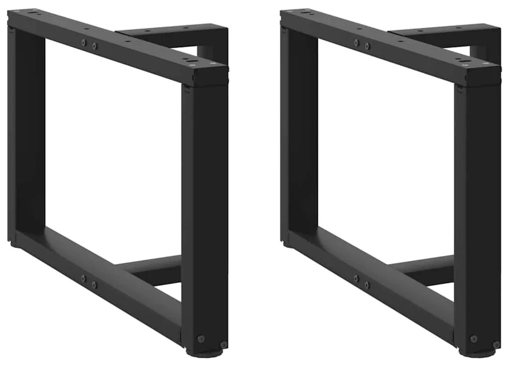vidaXL Pés para mesa de centro em forma de T, 2 peças, preto, 70x25x(42-43) cm, aço