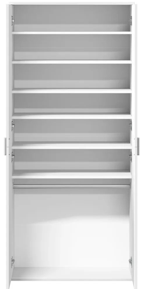 Armário para sapatos 80x39x178 cm contraplacado branco