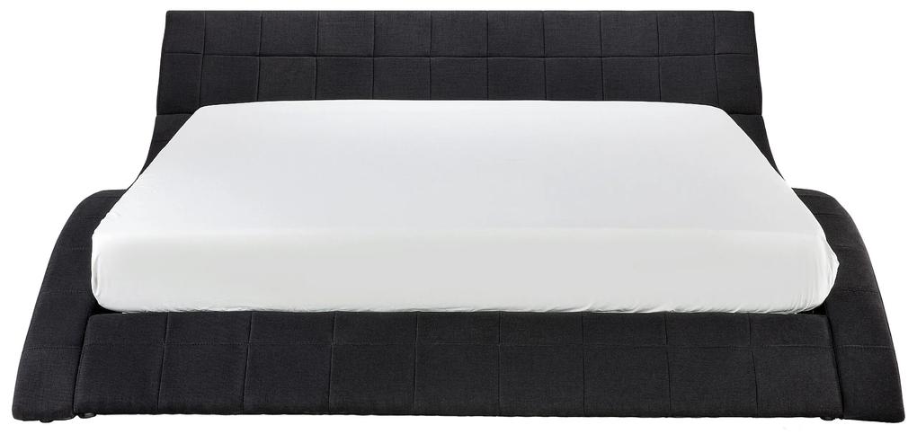 Cama de casal de água em tecido preto 180 x 200 cm VICHY Beliani
