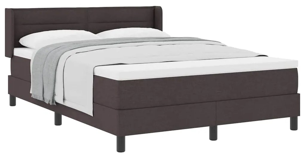 Cama Box Marrom Escuro 140 x 190 cm Tecido e Espuma