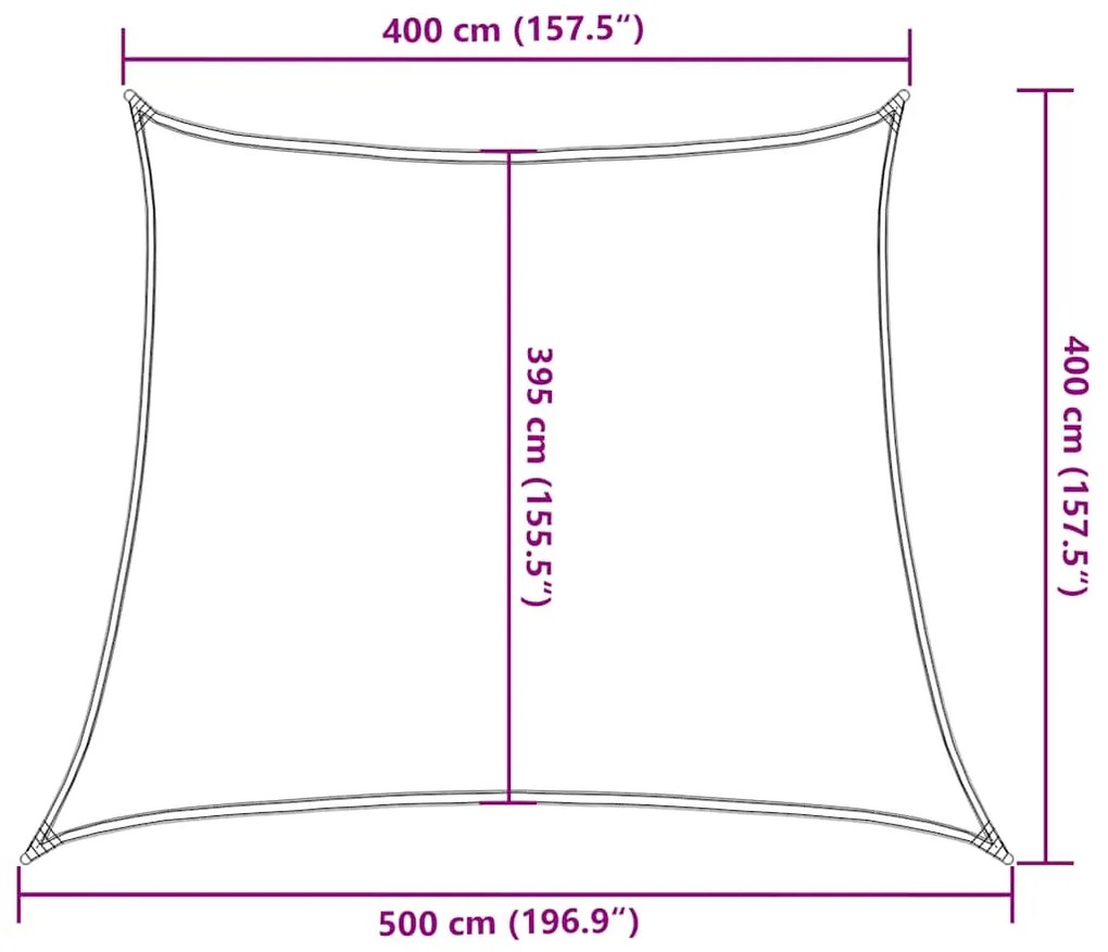 Para-sol estilo vela 160 g/m² 4/5x4 m PEAD vermelho