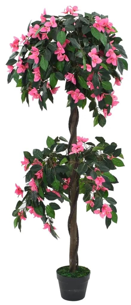 vidaXL Planta rododendro artificial com vaso 155 cm verde e rosa
