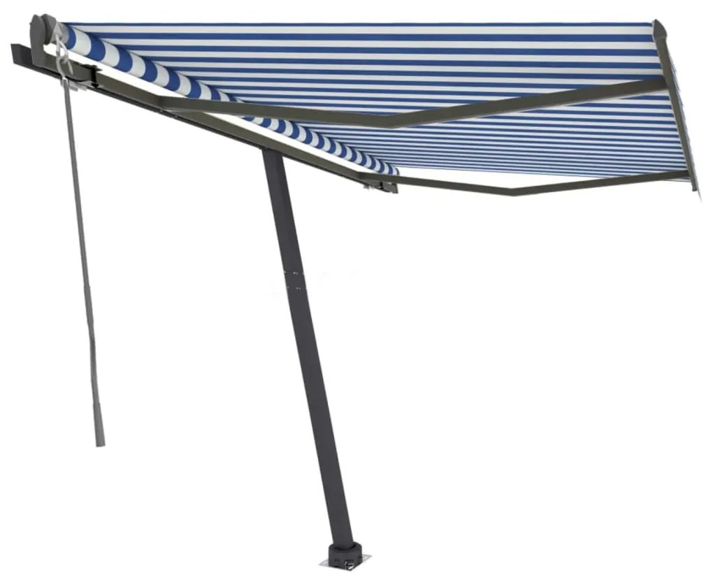 Toldo automático independente 350x250 cm azul e branco