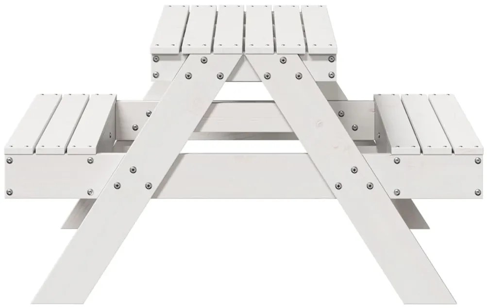 Mesa de piquenique p/ crianças 88x97x52 cm pinho maciço branco