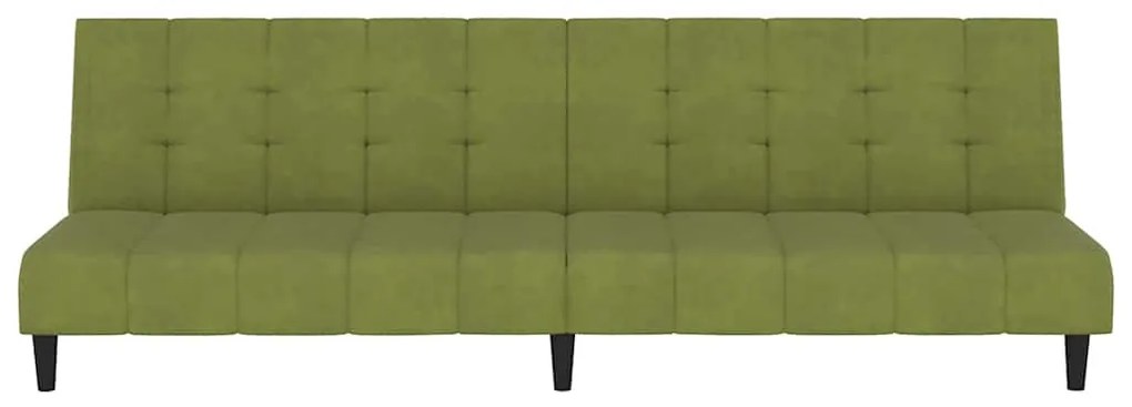 Sofá-cama de 2 lugares veludo verde-claro